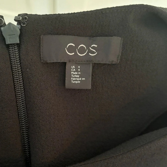 COS Black Crepe Dress Long Sleeve Size 4 - Picture 7 of 7